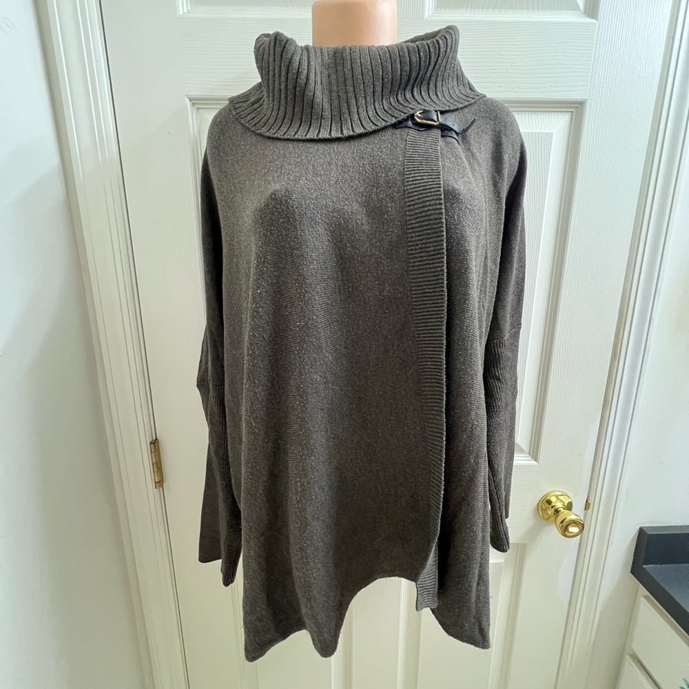 Calvin Klein Greige Turtleneck Wrap Sweater